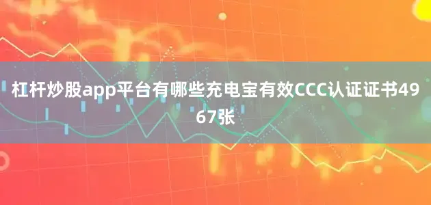 杠杆炒股app平台有哪些充电宝有效CCC认证证书4967张
