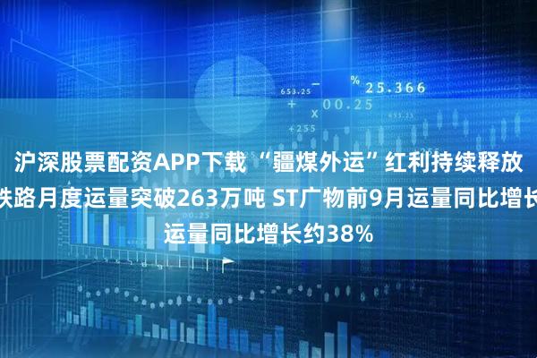沪深股票配资APP下载 “疆煤外运”红利持续释放：红淖铁路月度运量突破263万吨 ST广物前9月运量同比增长约38%